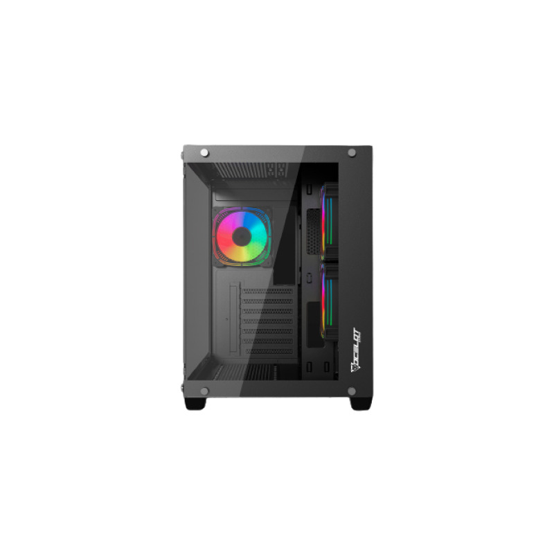 GABINETE OCELOT GAMING A-CUBE 1 / MID TOWER / ATX, M-ATX, ITX / PANEL LATERAL Y FRONTAL DE CRISTAL TEMPLADO / INCLUYE 3 VENTILADORES / ENFRIAMIENTO LIQUIDO HASTA 360MM / GPU HASTA 410MM / COLOR NEGRO image 2